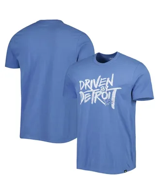 Men's '47 Brand Blue Distressed Detroit Lions Driven by Detroit T-shirt