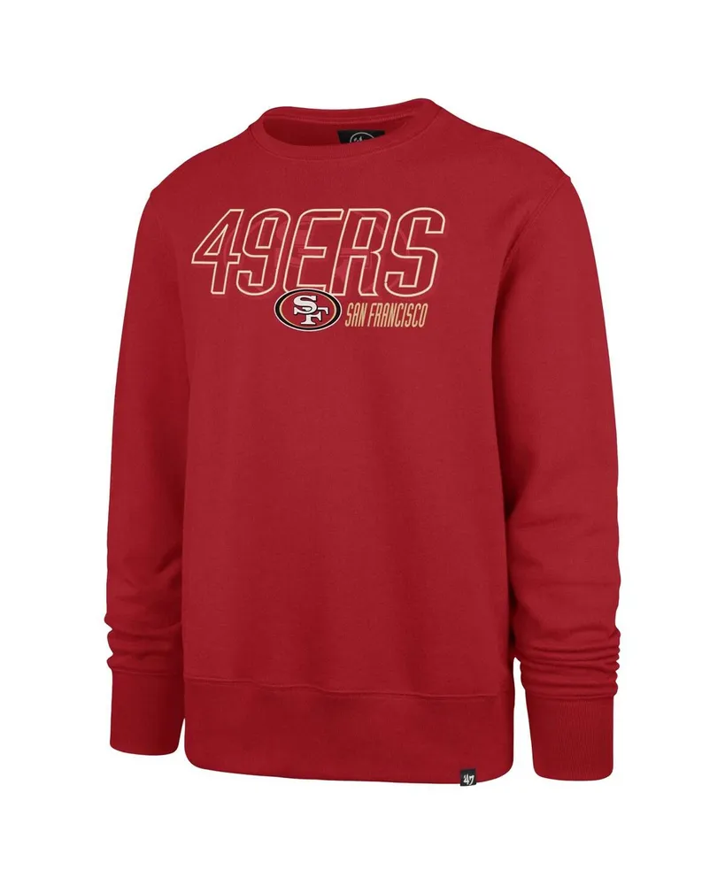 Men's '47 Brand Scarlet San Francisco 49ers Locked Headline Pullover Sweatshirt