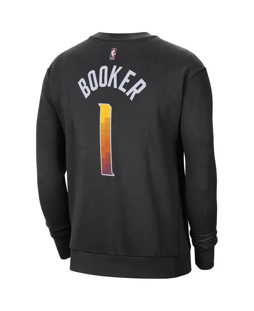 Men's Jordan Devin Booker Black Phoenix Suns Statement Name and Number Pullover Sweatshirt