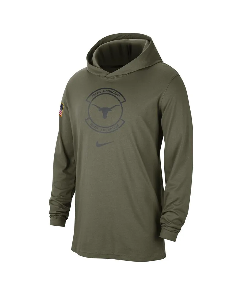 Men's Nike Olive Texas Longhorns Military-Inspired Pack Long Sleeve Hoodie T-shirt