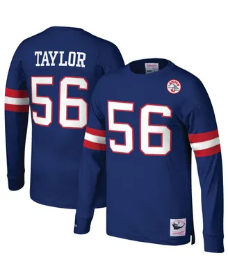 Men's Mitchell & Ness Lawrence Taylor Royal New York Giants Big and Tall Cut Sew Player Name Number Long Sleeve T-shirt
