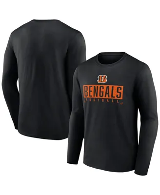Men's Fanatics Black Cincinnati Bengals Big and Tall Wordmark Long Sleeve T-shirt