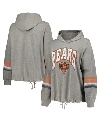 Women's '47 Brand Heather Gray Distressed Chicago Bears Plus Upland Bennett Pullover Hoodie