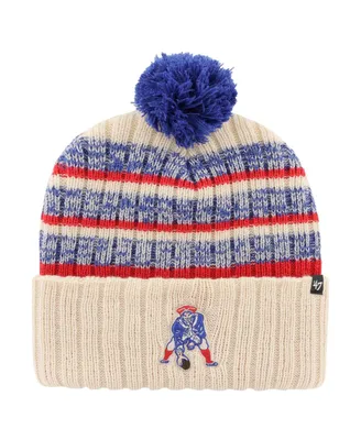 Men's '47 Brand Natural New England Patriots Legacy Tavern Cuffed Knit Hat with Pom