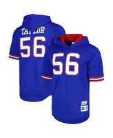 Men's Mitchell & Ness Lawrence Taylor Royal New York Giants Retired Player Name and Number Mesh Hoodie T-shirt