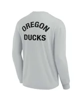 Men's and Women's Fanatics Signature Gray Oregon Ducks Super Soft Long Sleeve T-shirt