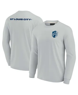 Men's and Women's Fanatics Signature Gray St. Louis City Sc Super Soft Long Sleeve T-shirt