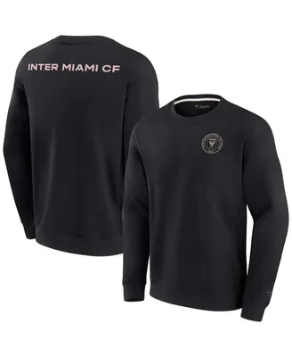 Men's and Women's Fanatics Signature Black Inter Miami Cf Super Soft Fleece Crew Sweatshirt