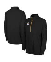 Men's Black Pittsburgh Steelers Combine Authentic Raglan Quarter-Zip Top