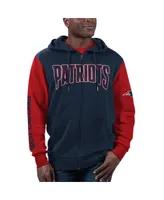 Men's G-iii Sports by Carl Banks Navy, Red New England Patriots T-shirt and Full-Zip Hoodie Combo Set