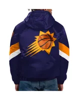 Men's Starter Purple Phoenix Suns Force Play Satin Hoodie Half-Zip Jacket