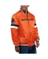 Men's Starter Orange Denver Broncos Home Game Satin Full-Snap Varsity Jacket