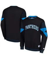 Men's Starter Black Carolina Panthers Face-Off Pullover Sweatshirt