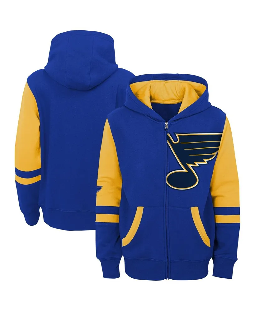 Big Boys Blue St. Louis Blues Face Off Color Block Full-Zip Hoodie