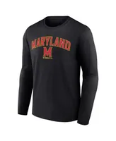 Men's Fanatics Black Maryland Terrapins Campus Long Sleeve T-shirt