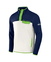Men's Nfl x Darius Rucker Collection by Fanatics Navy, Cream Seattle Seahawks Micro Fleece Quarter-Snap Jacket