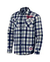 Men's Darius Rucker Collection by Fanatics Navy Minnesota Twins Plaid Flannel Button-Up Shirt