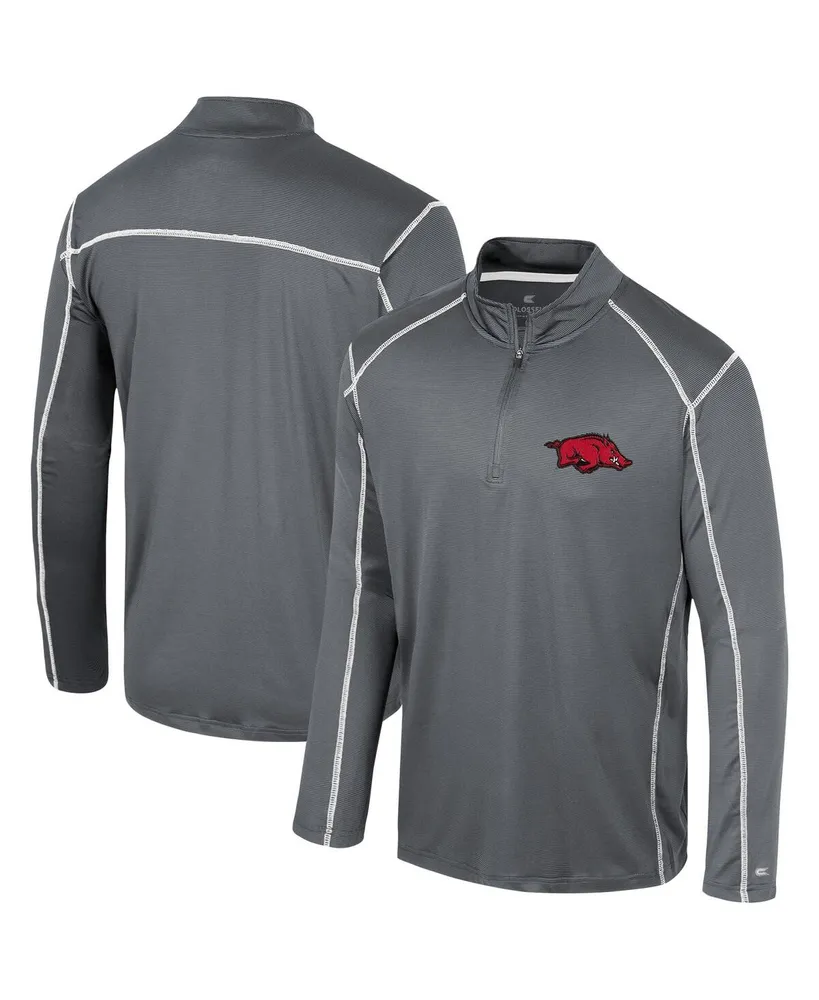 Men's Colosseum Black Arkansas Razorbacks Cameron Quarter-Zip Windshirt