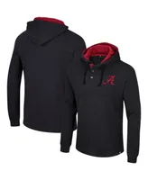 Men's Colosseum Black Alabama Crimson Tide Affirmative Thermal Hoodie Long Sleeve T-shirt