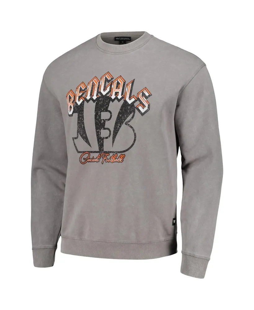 Men's and Women's The Wild Collective Gray Cincinnati Bengals Distressed Pullover Sweatshirt