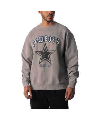 Men's and Women's The Wild Collective Gray Dallas Cowboys Distressed Pullover Sweatshirt