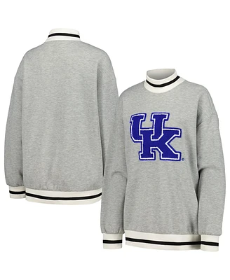 Women's Gameday Couture Ash Kentucky Wildcats It To Win Sporty Mock Neck Pullover Sweatshirt