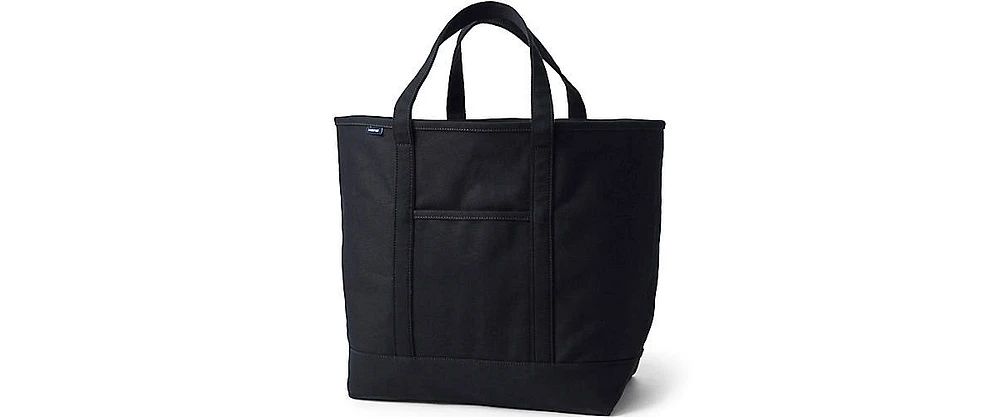 Lands' End Extra Large Solid Color 5 Pocket Open Top Canvas Tote Bag