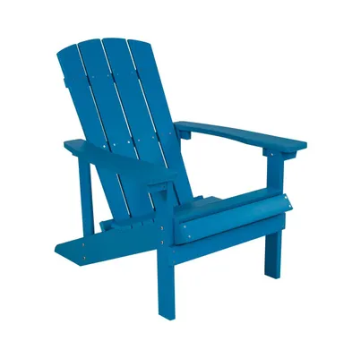 Riviera Azure Adirondack Patio Chairs With Vertical Lattice Back And Weather Resistant Frame