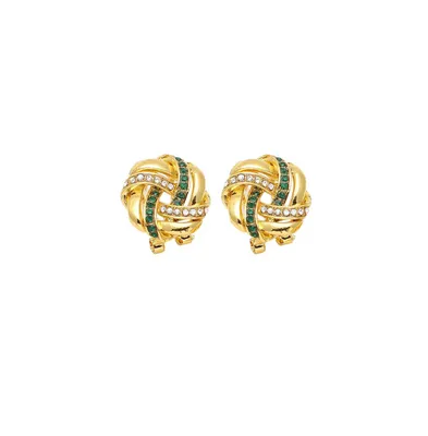 Sohi Women's Gold Twisted Stud Earrings