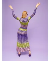 Nocturne Women's Printed Maxi Slit Dress
