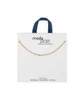 ModaSport Gold-Tone Stainless Steel Paperclip Necklace