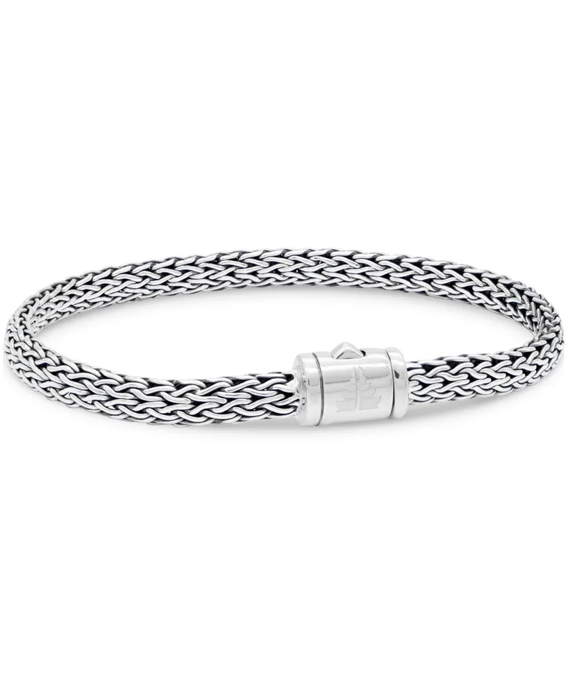 Devata Dragon Bone Oval 5mm Chain Bracelet Sterling Silver