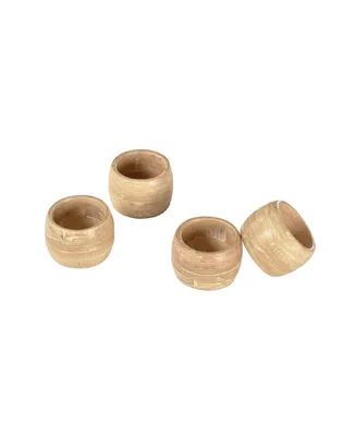 Tropics Bamboo Napkin Ring 4 Pc Set