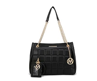 Mkf Collection Mabel Quilted shoulder Bag with Bracelet Keychain a Credit Card Holder by Mia K