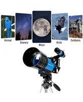 Telescope 70mm Aperture 300mm Az Mount Telescope with Stand and Phone Adapter for Kids, Adults and Beginners