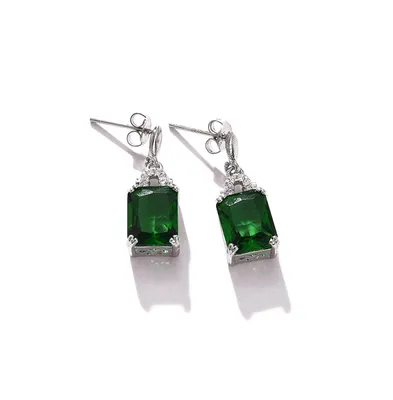 Sohi Women's Green Stone Drop Earrings
