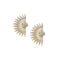 Sohi Women's Gold Embellished Rays Drop Earrings