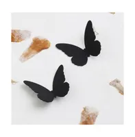 Sohi Women's Black Minimal Butterfly Stud Earrings