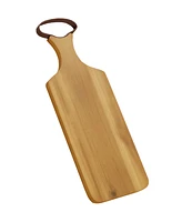 American Atelier Acacia Wood Cutting Board with Handle Metal Accents