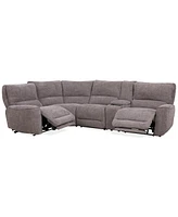 Deklyn 129" 5-Pc. Zero Gravity Fabric Sectional with 2 Power Recliners & 1 Console, Created for Macy's