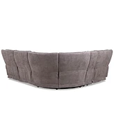 Closeout! Deklyn 116" 5-Pc. Zero Gravity Fabric Sectional with 3 Power Recliners & 1 Console, Created for Macy's