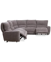 Closeout! Deklyn 116" 5-Pc. Zero Gravity Fabric Sectional with 3 Power Recliners, Created for Macy's