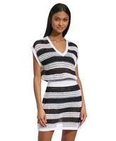 Dkny Women's Crochet Cotton Cover-Up Dress