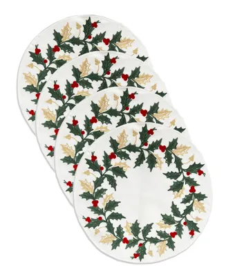 Lenox Holiday Embroidered 4 Pack Placemats, Set