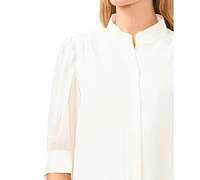 CeCe Women's 3/4-Sleeve Collared Button Down Blouse