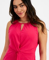 I.n.c. International Concepts Petite Twist-Front Keyhole Halter Top, Created for Macy's