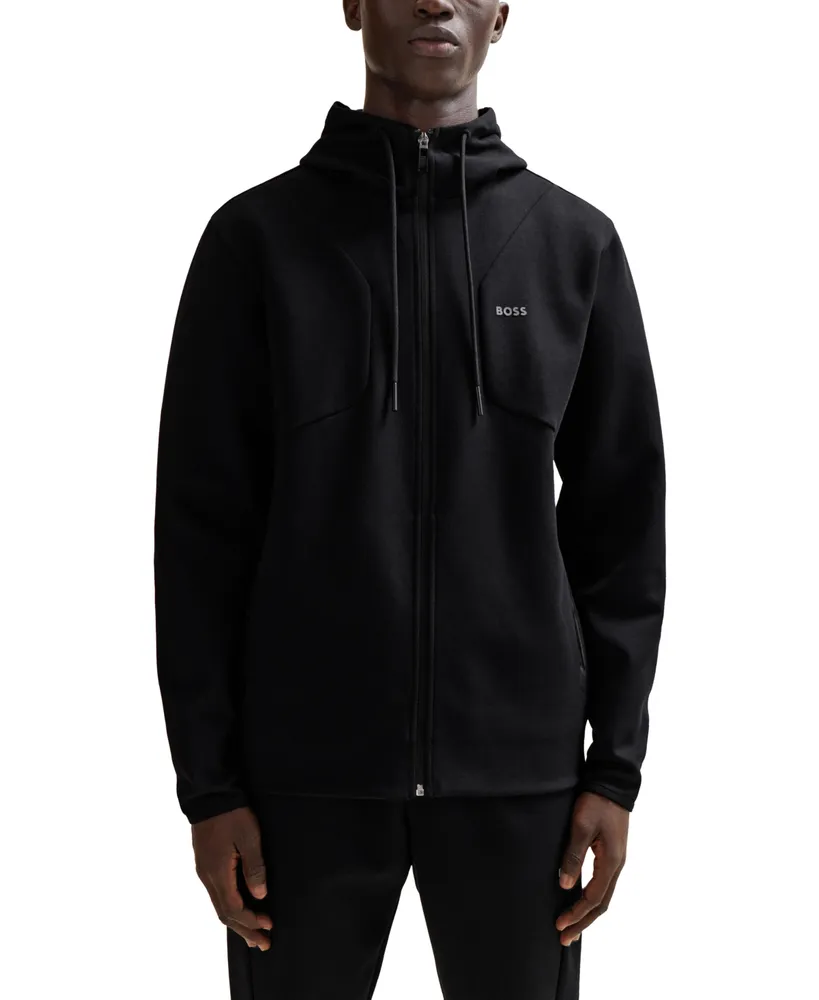 Boss by Hugo Men's Hd Logo Print Zip-Up Hoodie