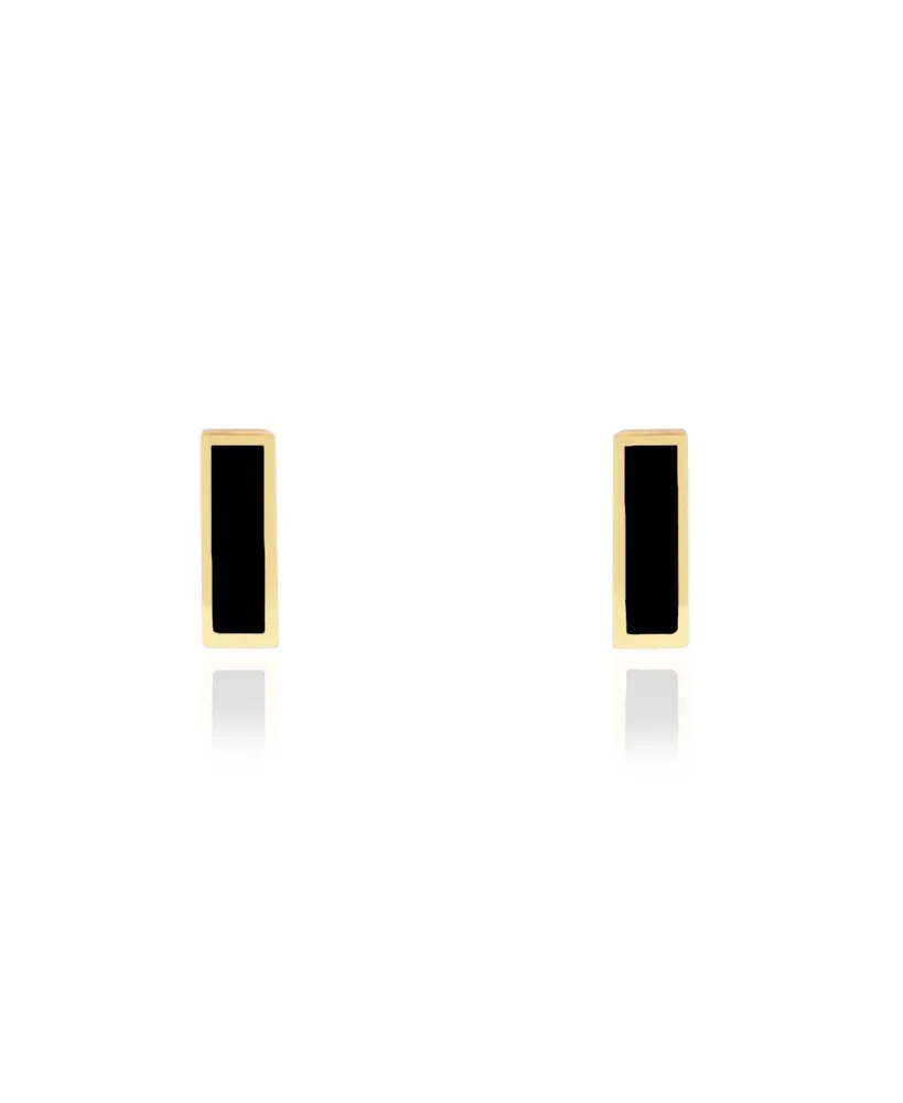 The Lovery Onyx Bar Stud Earrings