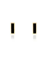 The Lovery Onyx Bar Stud Earrings