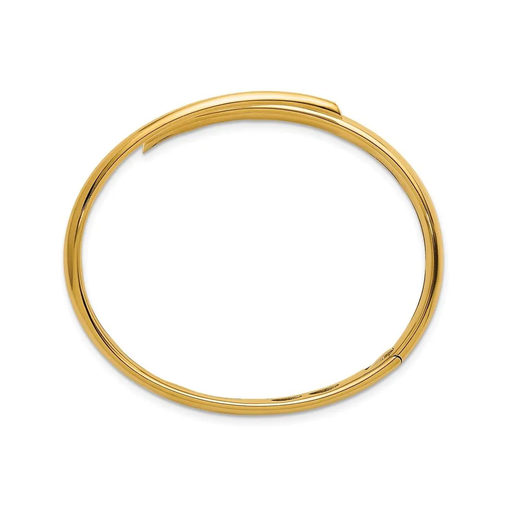 18k Yellow Gold Hinged Cuff Bangle Bracelet